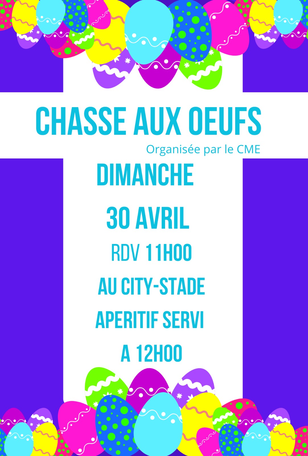 Chasse aux oeufs 30 avril 2023