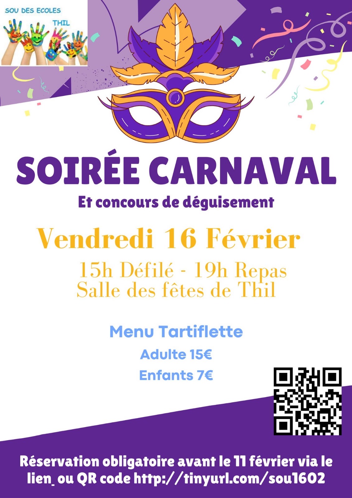 Soirée Carnaval – Sou des écoles 16 février 2024