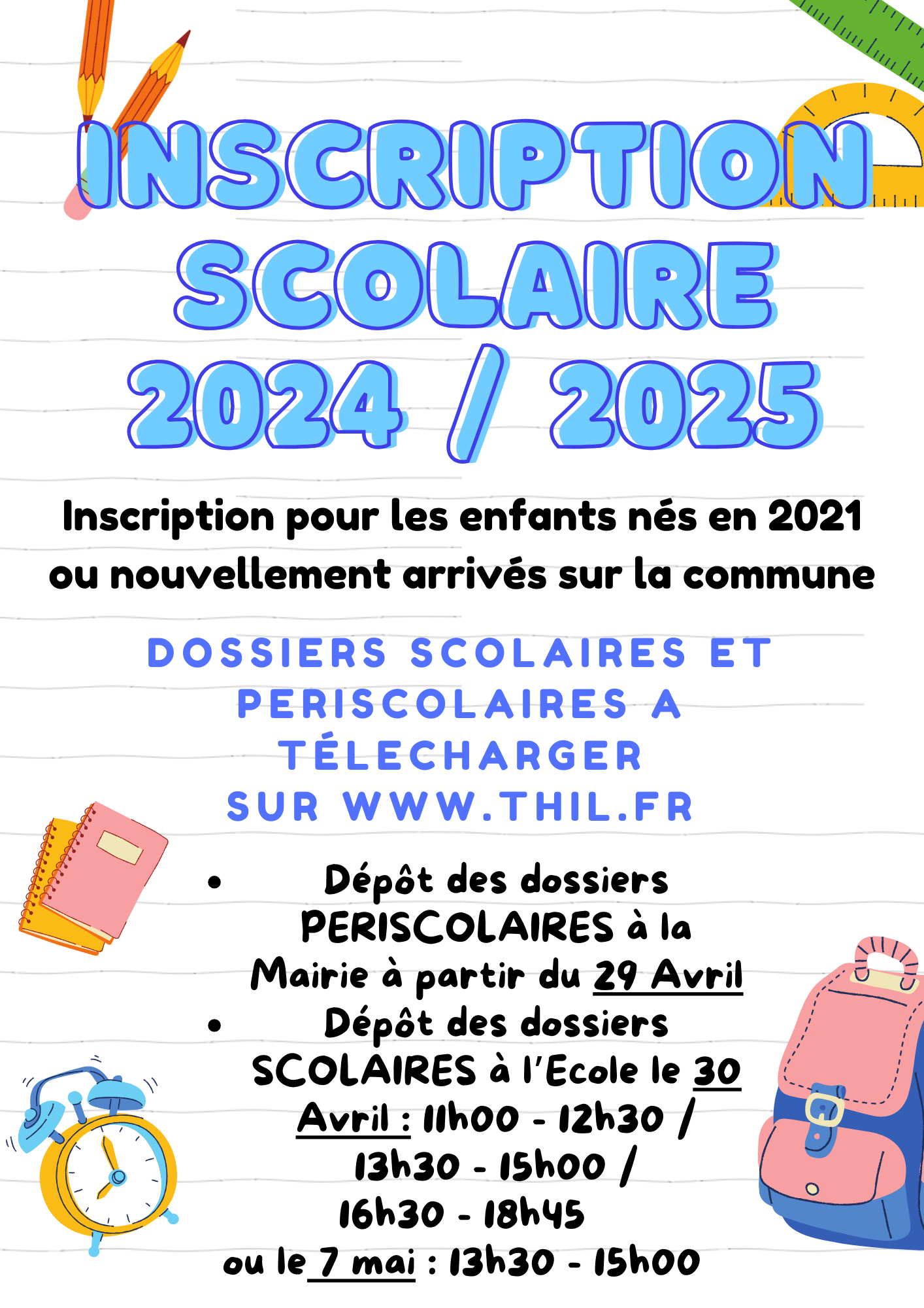 Inscription scolaire 2024 – 2025