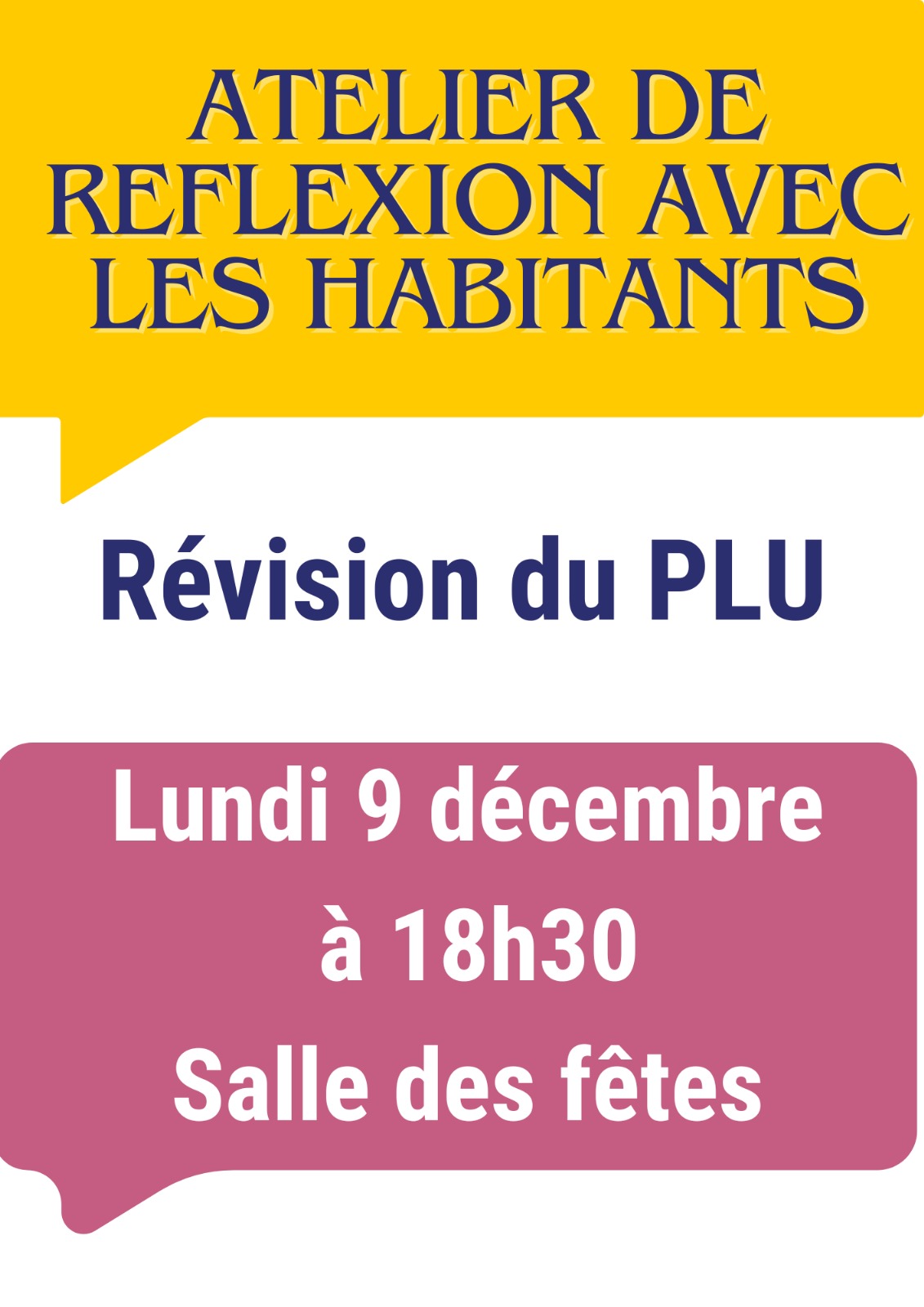 Réunion Citoyenne 9 décembre 2024 – ATELIER PLU