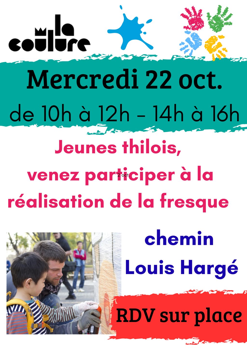 MERCREDI 22 OCTOBRE, VENEZ PARTICIPER À LA FRESQUE CHEMIN LOUIS HARGÉ